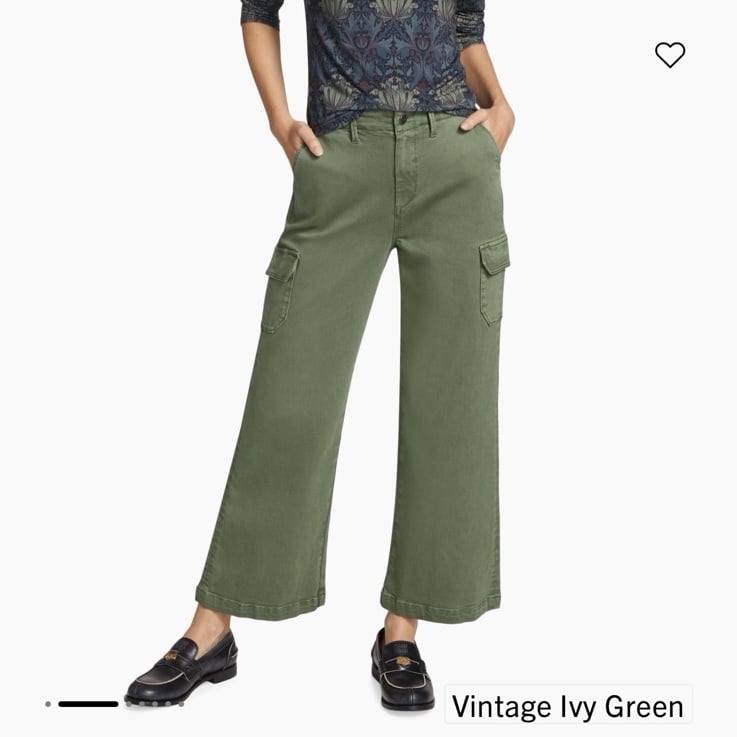 Paige Carly Wide-Leg Ankle Cargo Jeans Pants. MSRP 239