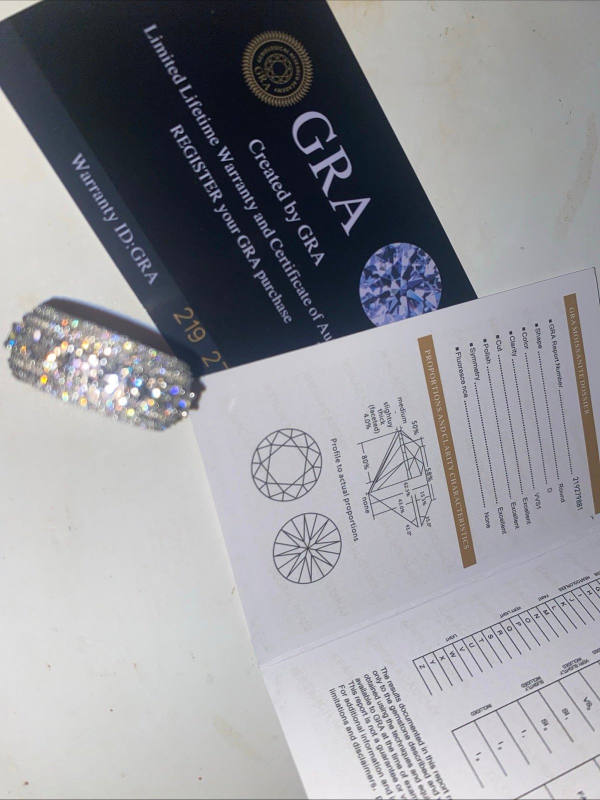 Six row Moissanite ring size 9