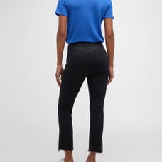 Mother lil hustler ankle fray black denim