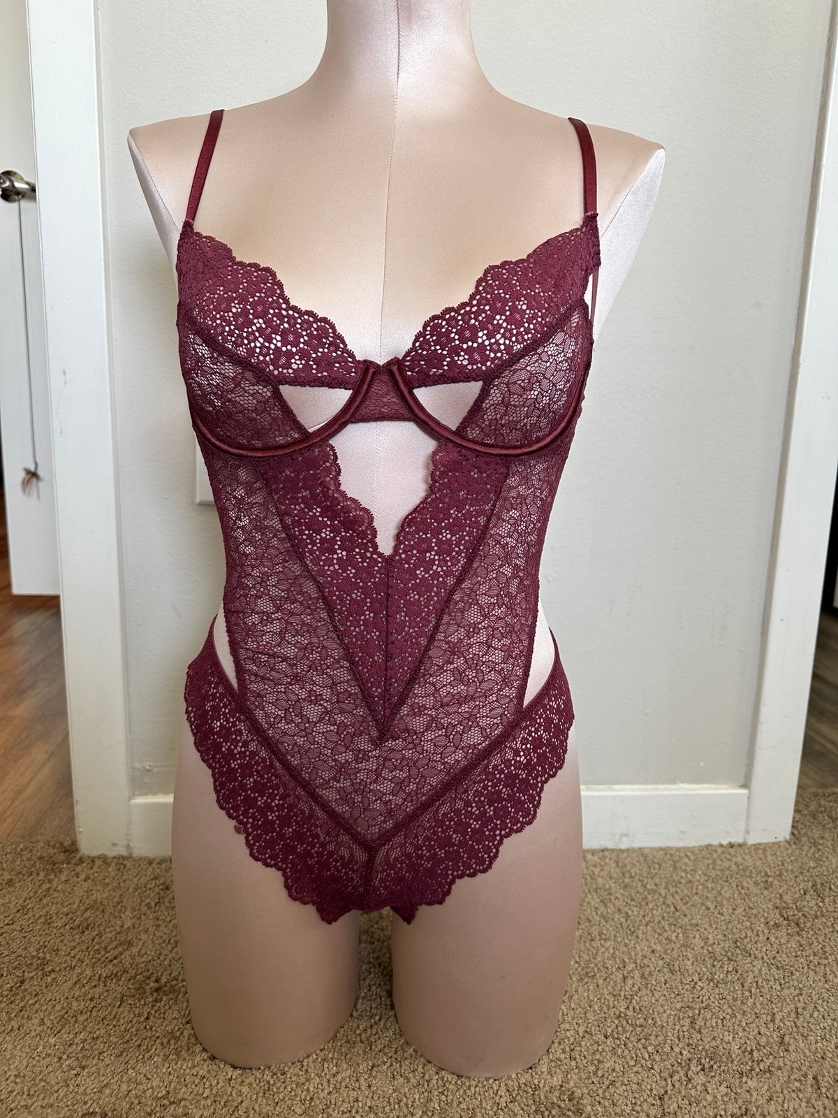 Cutout lace teddy