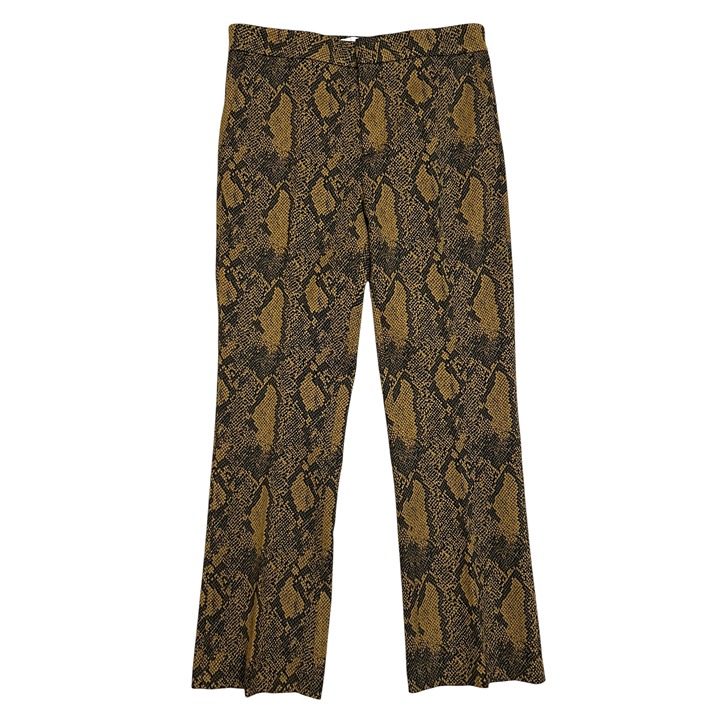 Joie Women's Size 6 Cropped Trouser Pants Marcena Animal Snake Print EUC Excell