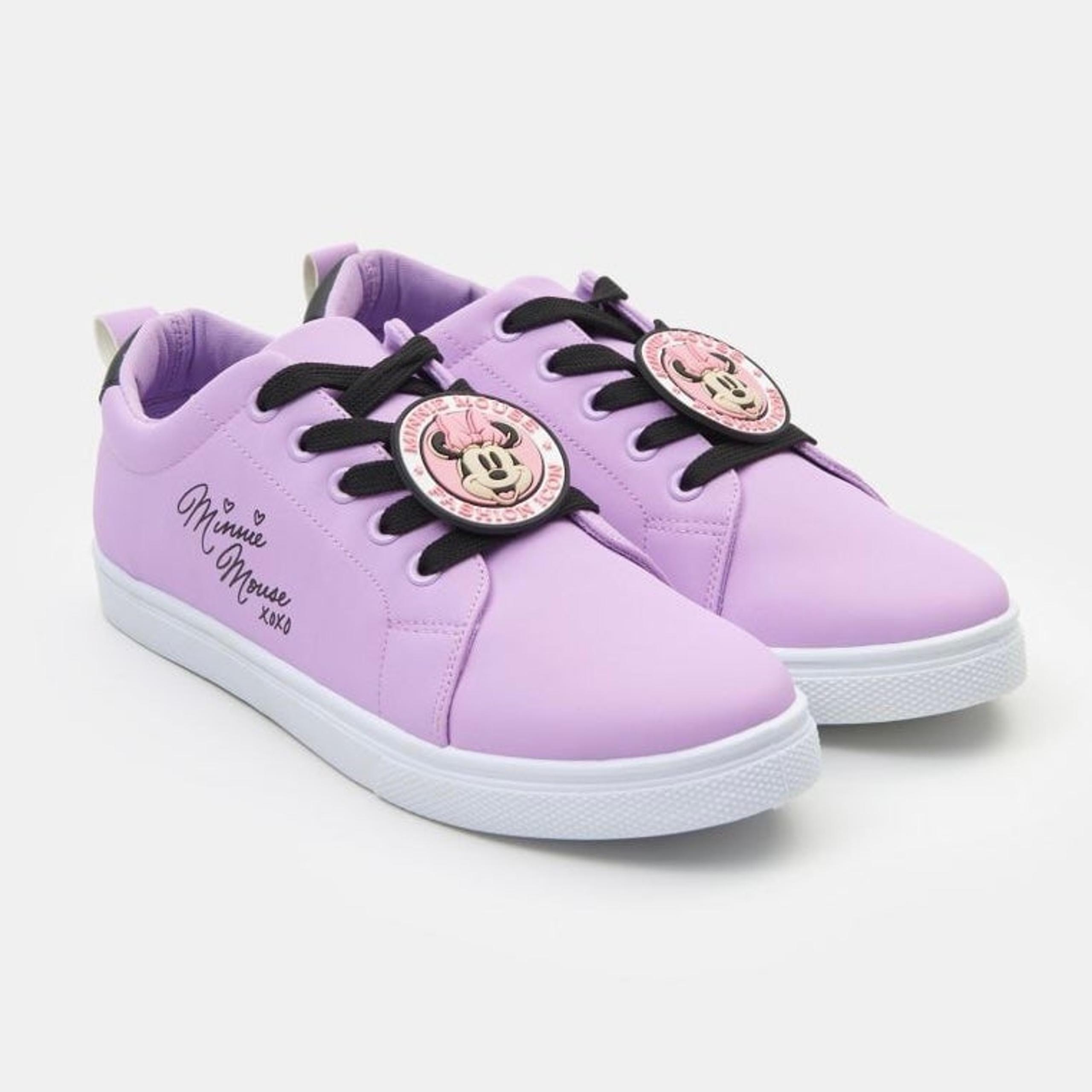 NWT Disney Minnie Mouse Women Girls Sneakers Lavender Purple Vegan Leather 6 US