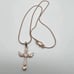Rose Gold Plated over Sterling Silver Winged Cz Cross Necklace