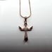 Rose Gold Plated over Sterling Silver Winged Cz Cross Necklace