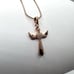 Rose Gold Plated over Sterling Silver Winged Cz Cross Necklace