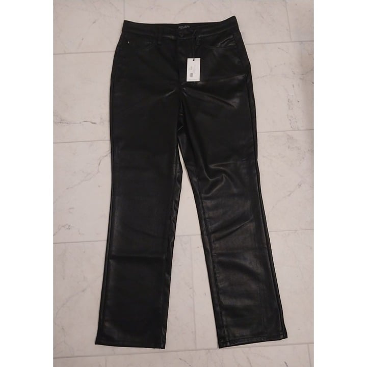 NWT Judy Blue Black Faux Leather Tummy Control High Rise Pants Sz 9/29