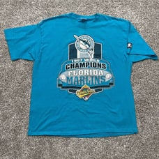 Florida Marlins Shirt Mens XL Vintage 1997 World Series Single Stitch Starter