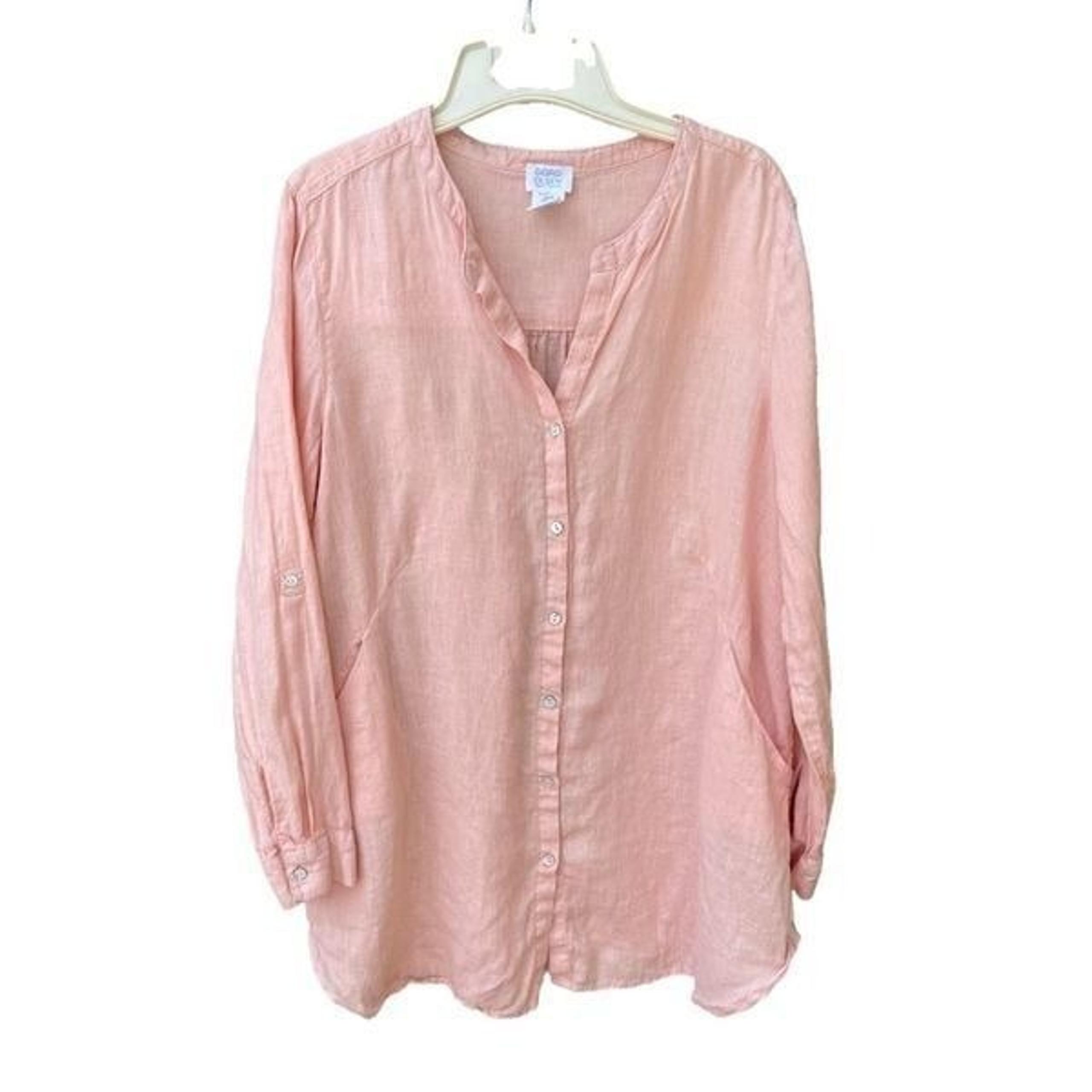Sigrid Olsen 100% oversized size M peach tunic top