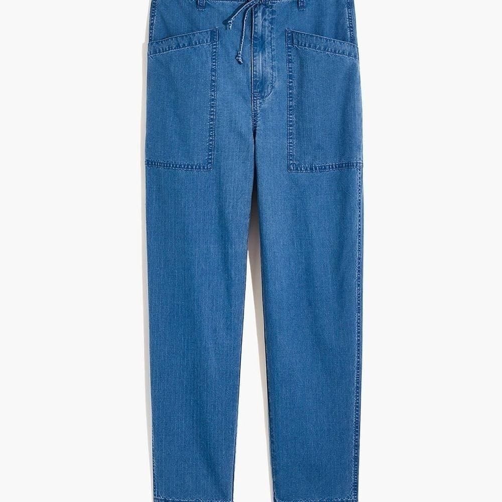 NWT MADEWELL Indigo Ripstop Drawstring Cargo Pants size 26