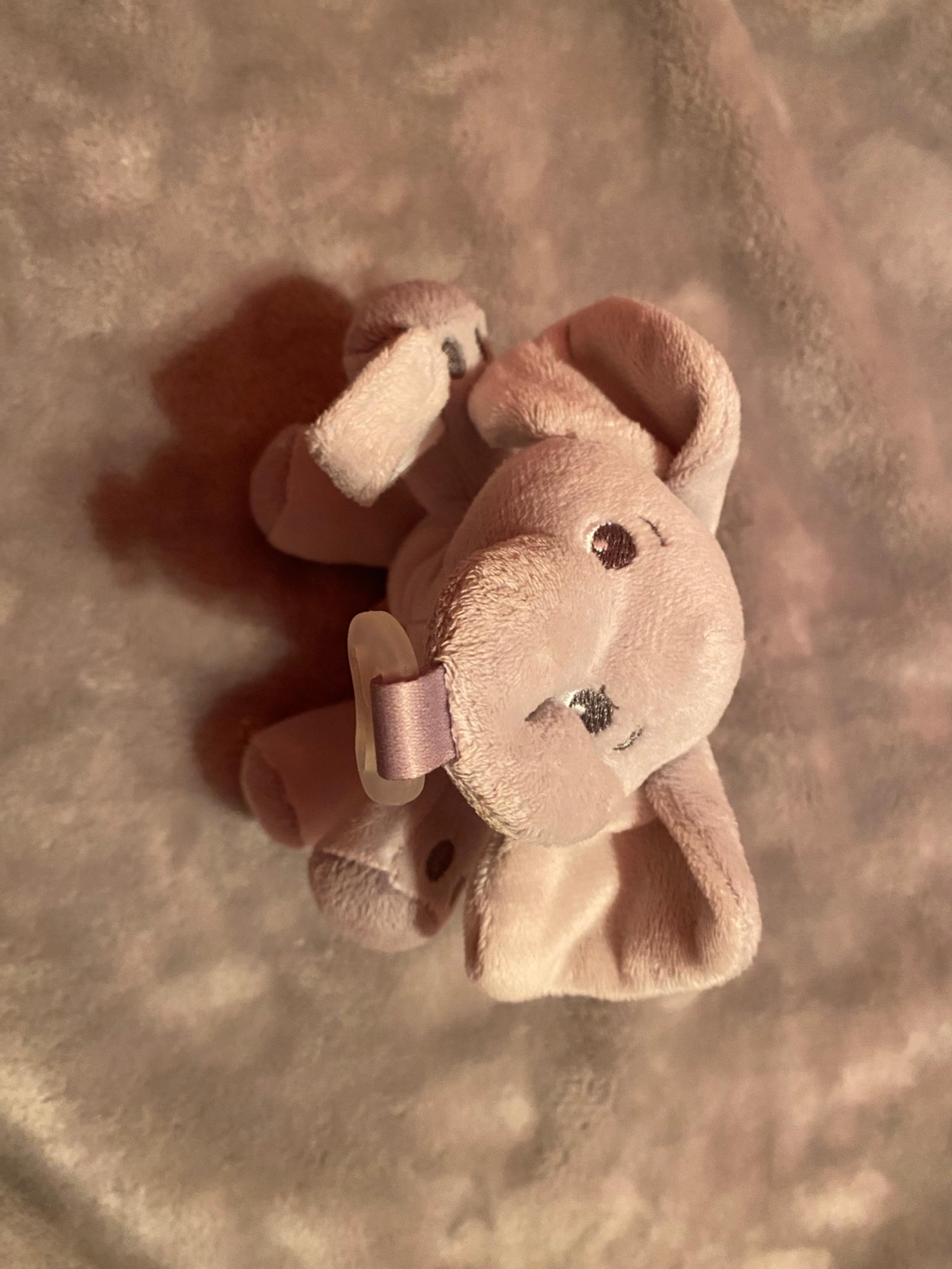 Avent Baby Elephant Plush 6" Soothie Snuggle Pacifier Gray Lovey Mini Lovey Toy