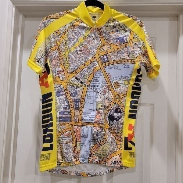 Foska A-Z Street Map Road Cycling Jersey, Medium