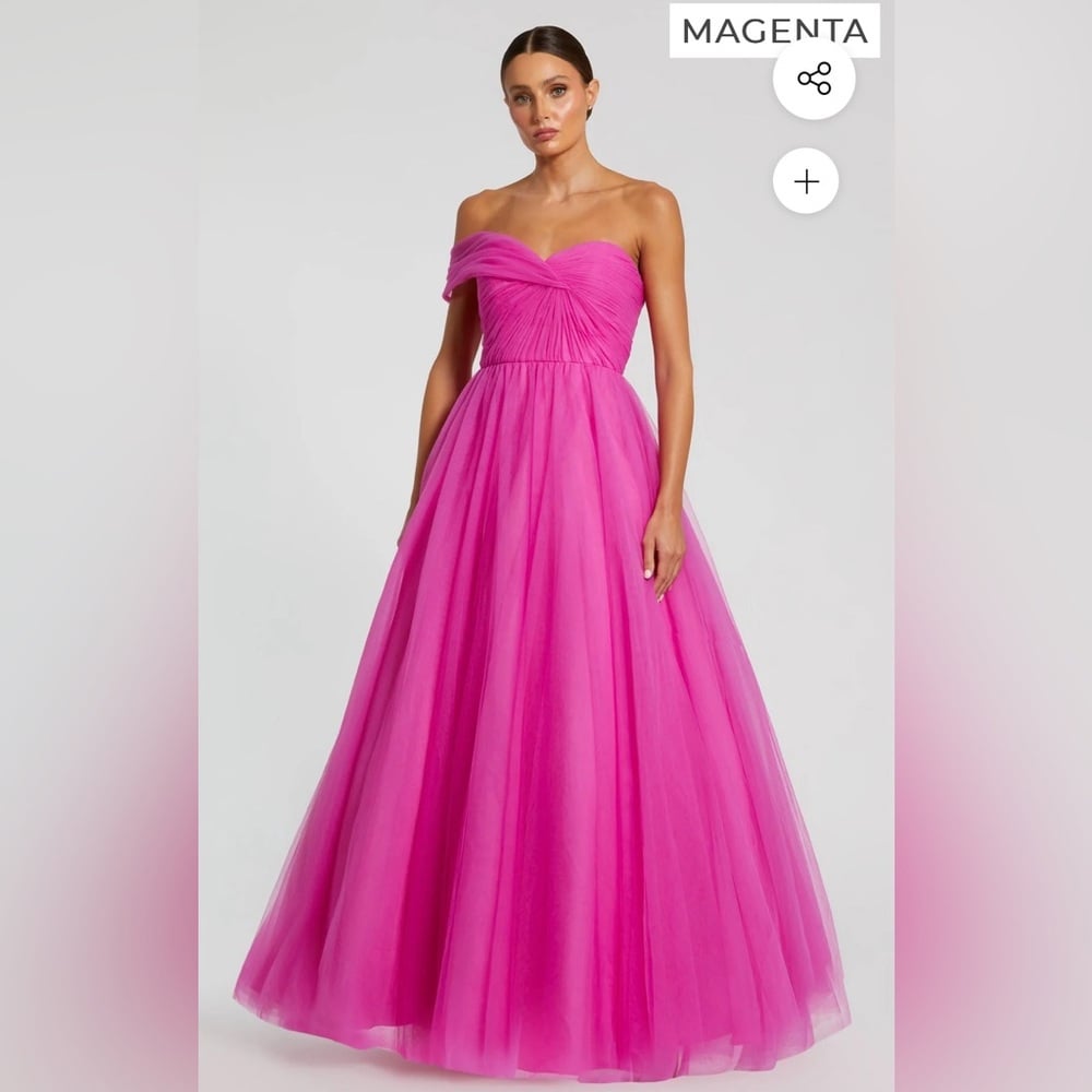 Size 4 Mac Duggal 68713 NWT One Side Off the Shoulder Bustier Ball Gown