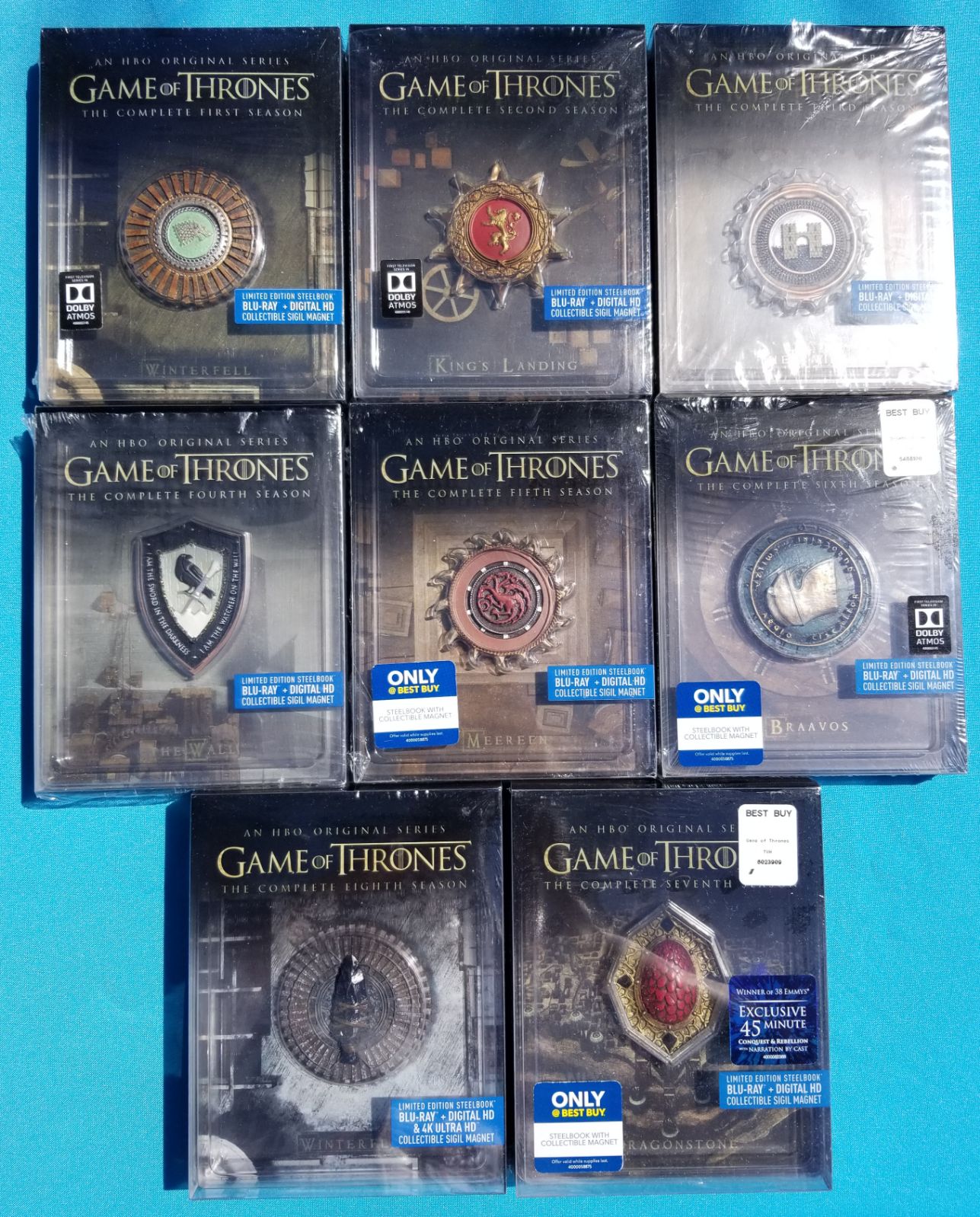 Game Of Thrones seasons 1-8 steelbooks