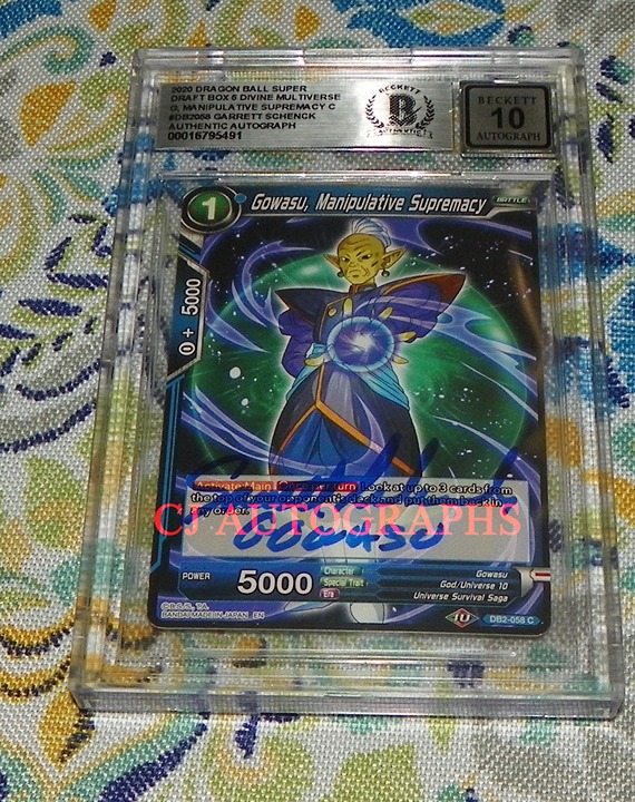 Garrett Schenck Gowasu Dragon Ball Super Signed Card 10 Grade Auto BAS #DB2-058