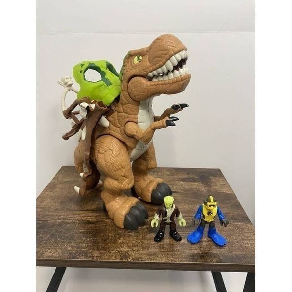 Imaginext Dino Fortress T-Rex Caveman Figure Dinosaur w/ 2 Figures