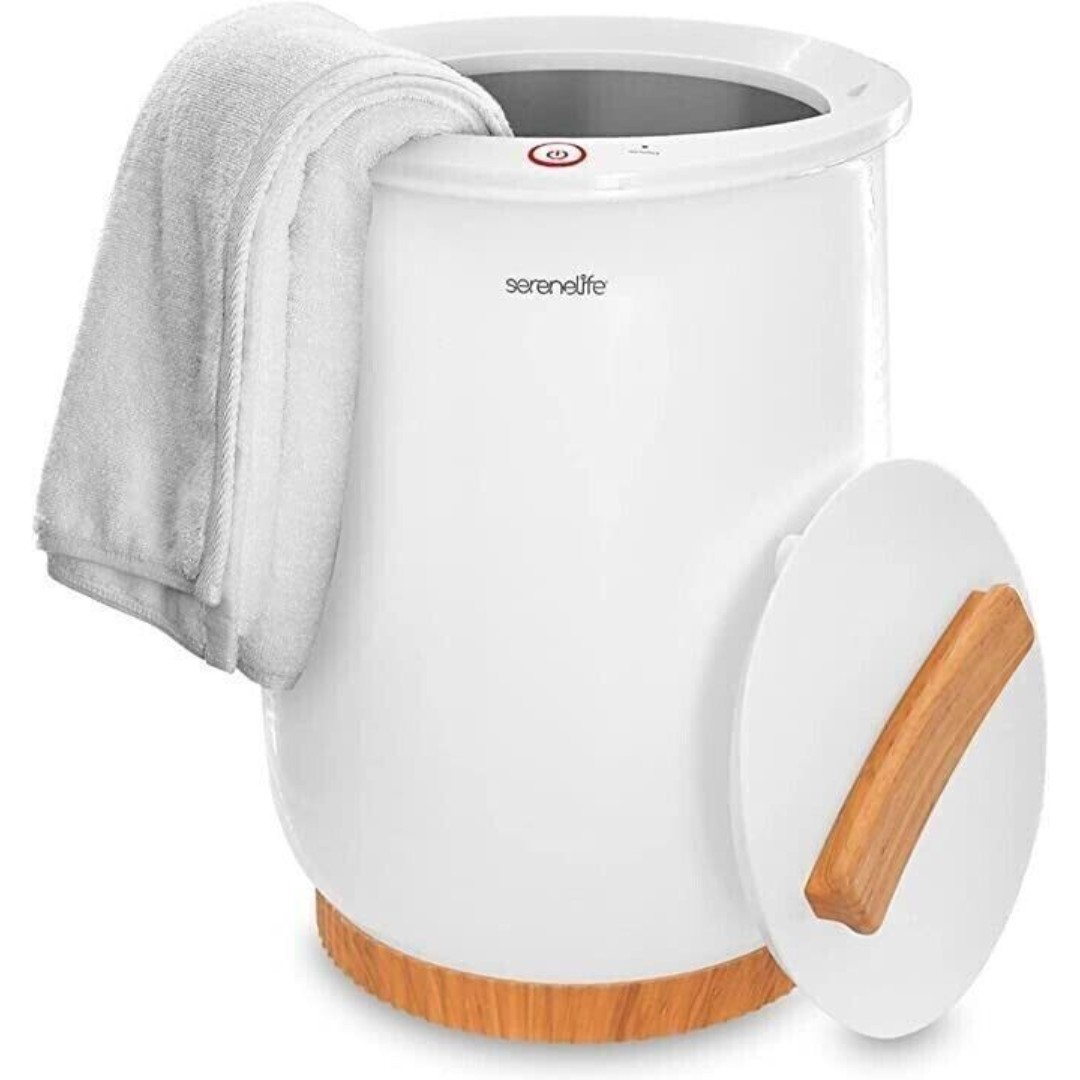 SereneLife SLTLW100 Luxury Towel Warmer Bucket Style - White OPEN BOX