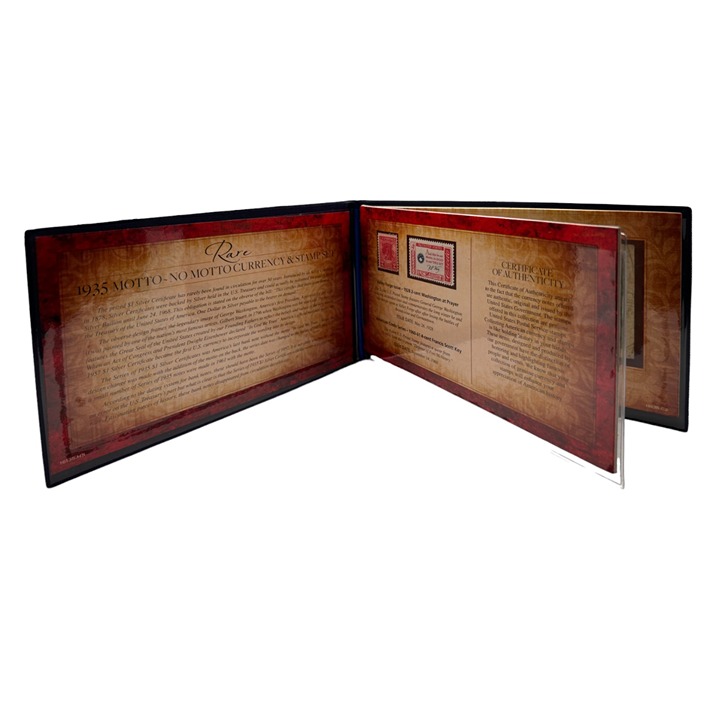 Rare 1935 Motto - No Motto 4-Piece Currency & Stamp Set