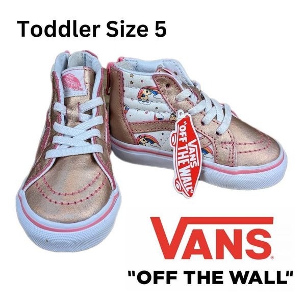 NWT Vans Sk8-Hi Zipper Unicorn Shoes Toddler Girl Sz 5, PERFECT