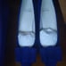 Stuart Weitzman Tux Bow Blue Pumps