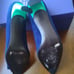 Stuart Weitzman Tux Bow Blue Pumps