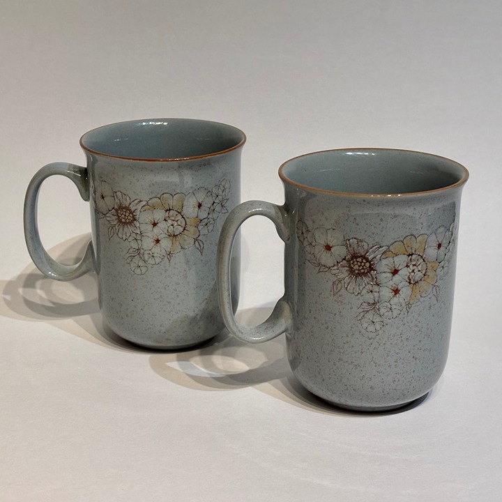 Set of 2 Denby Pottery Reflections Stoneware Coffee Mugs Made in England