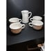 Pfaltzgraff - Heritage White - 1 Pitcher/ Tea Pot + Set of 4 Tea Cups ~ NO CHIPS