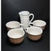 Pfaltzgraff - Heritage White - 1 Pitcher/ Tea Pot + Set of 4 Tea Cups ~ NO CHIPS