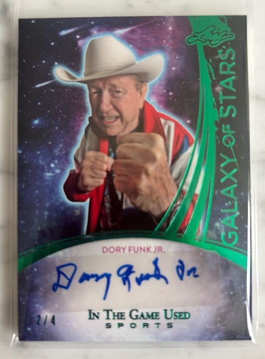 Dory Funk Jr. 2/4 Leaf in the Game Used Wrestler