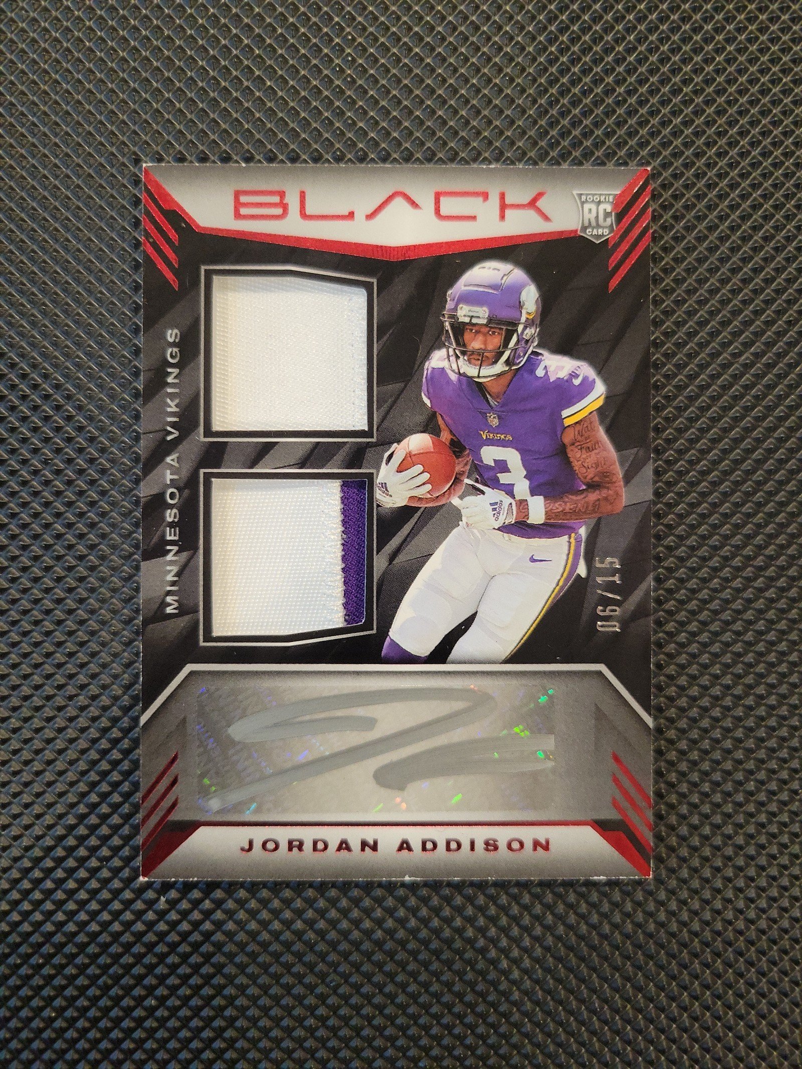 Jordan Addison Panini Black Dual RPA /15 Auto RC