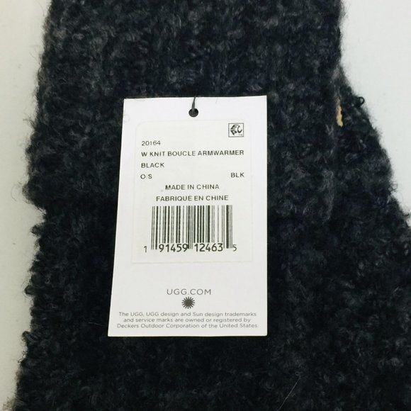 UGG Women's Knit outlet Black Marled Boucle Armwarmers One Size