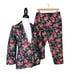 Sugar + Lips S/M Red Pink Metallic Floral Print Matching Blazer Ankle Pant Suit