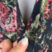 Sugar + Lips S/M Red Pink Metallic Floral Print Matching Blazer Ankle Pant Suit