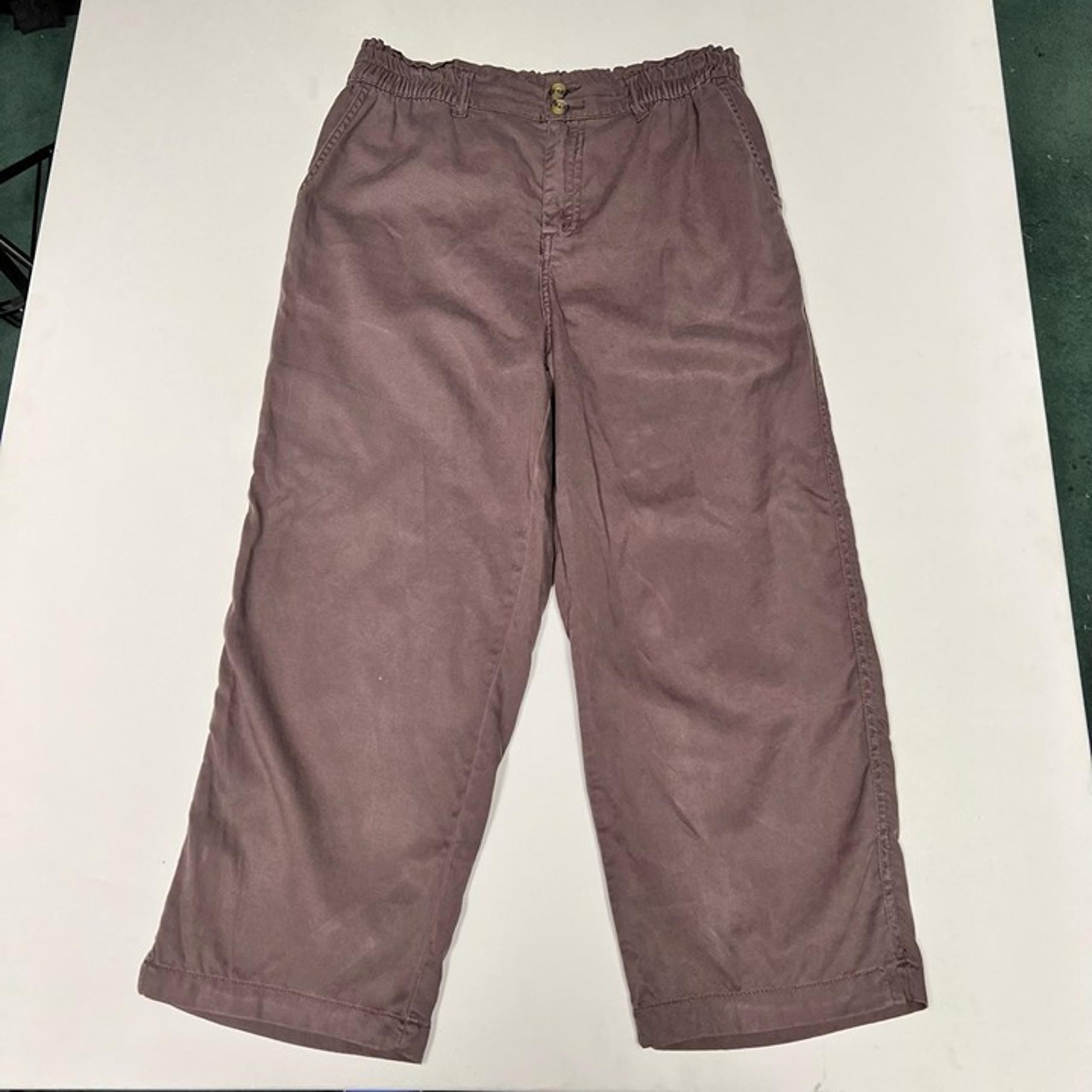Maurices Womens Capri Pants Brown Plum High Rise Flat Front Pockets XS