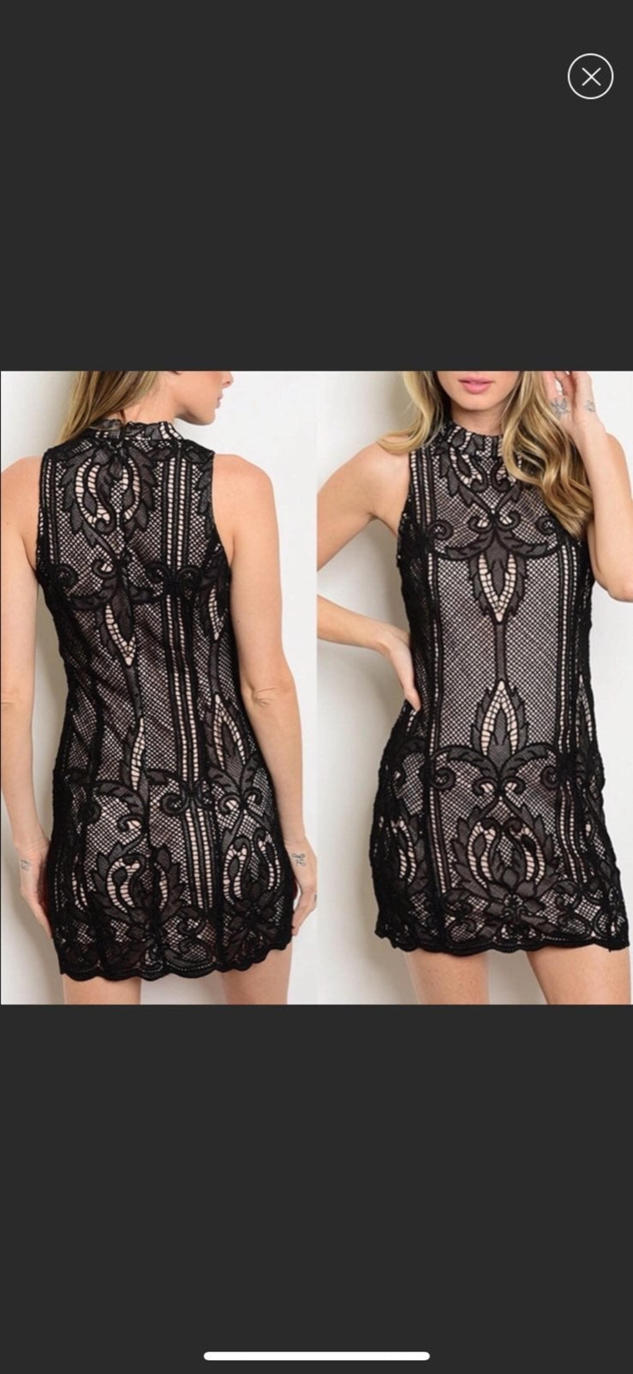 Black crochet dress