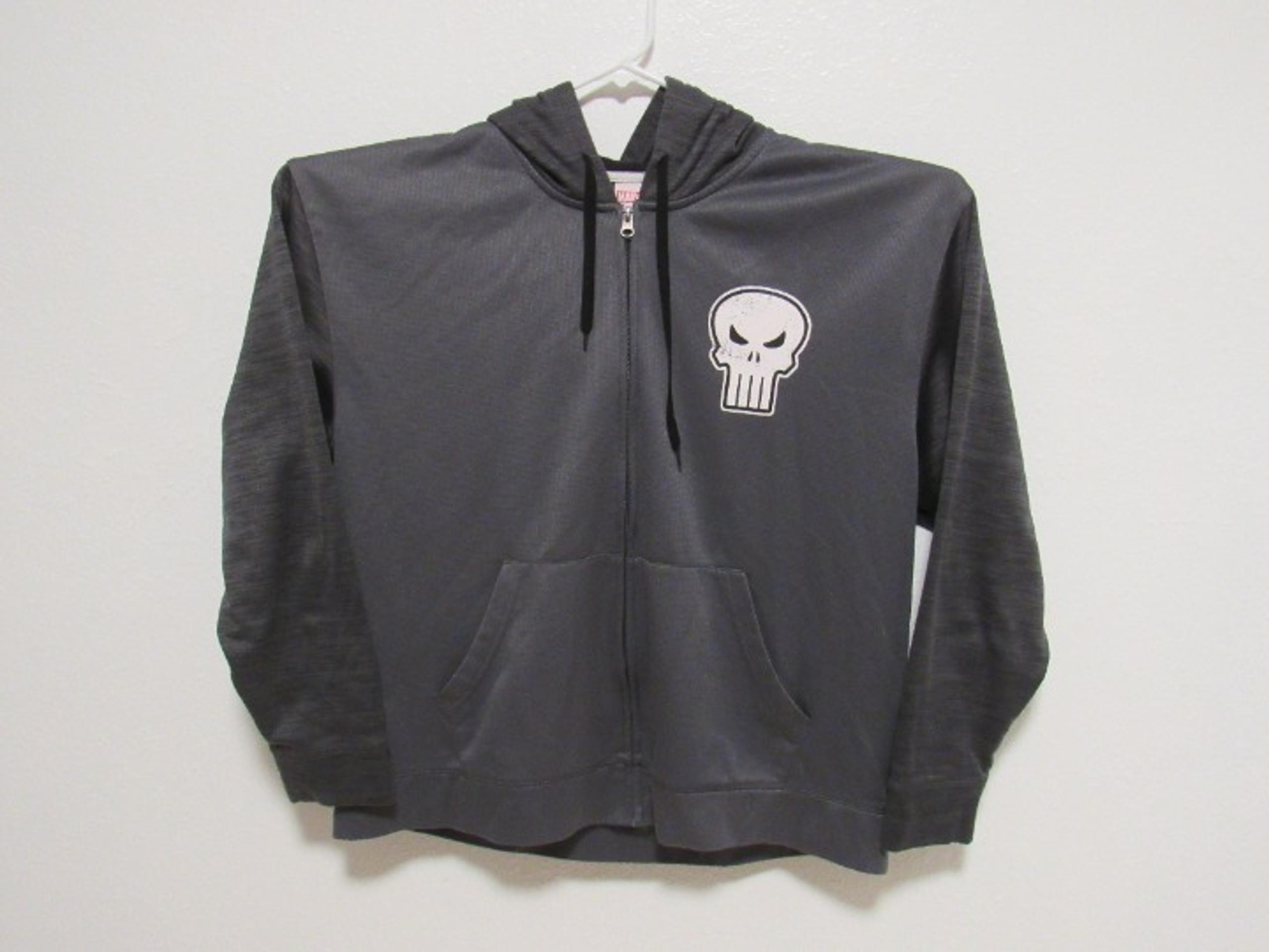 Marvel The Punisher Gray Full Zip Hoodie Men's size XL Sweatshirt Comics