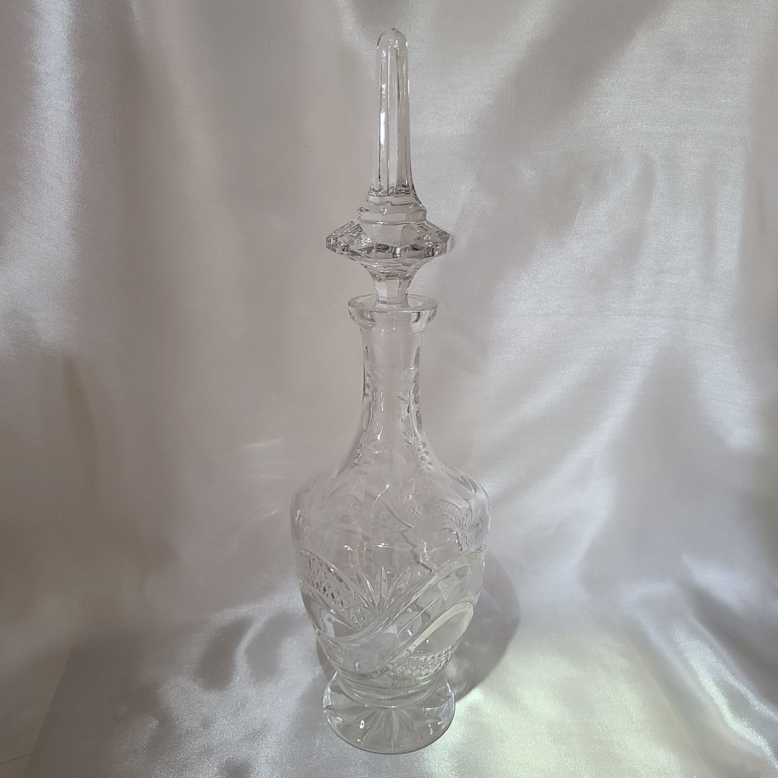 Tall Vintage Cut Crystal Decanter- Rare!
