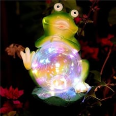 Garden Statues-Solar Garden Decor Lights-Solar Frogs- Outdoor Lawn