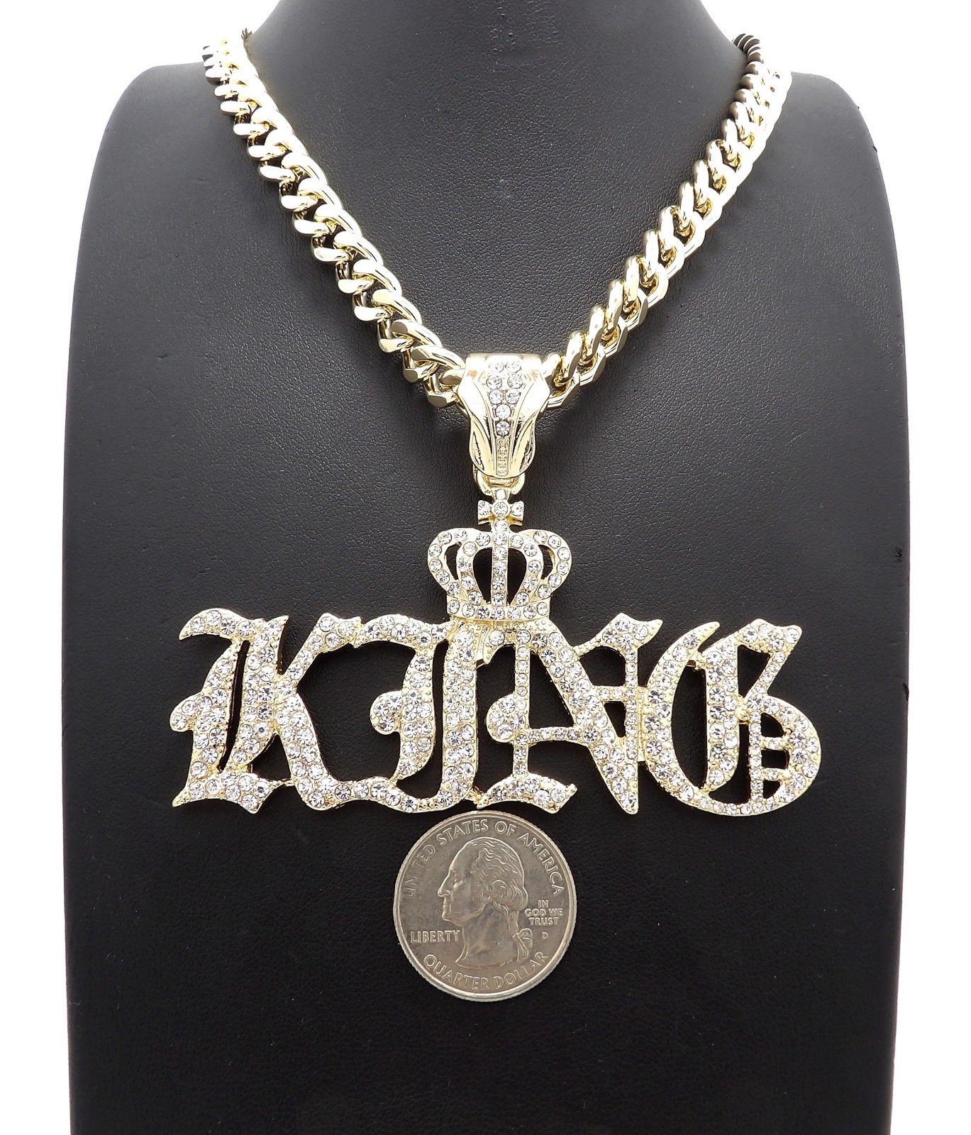 NEW ICED KING PENDANT & 9mm 30” CUBAN CHAIN