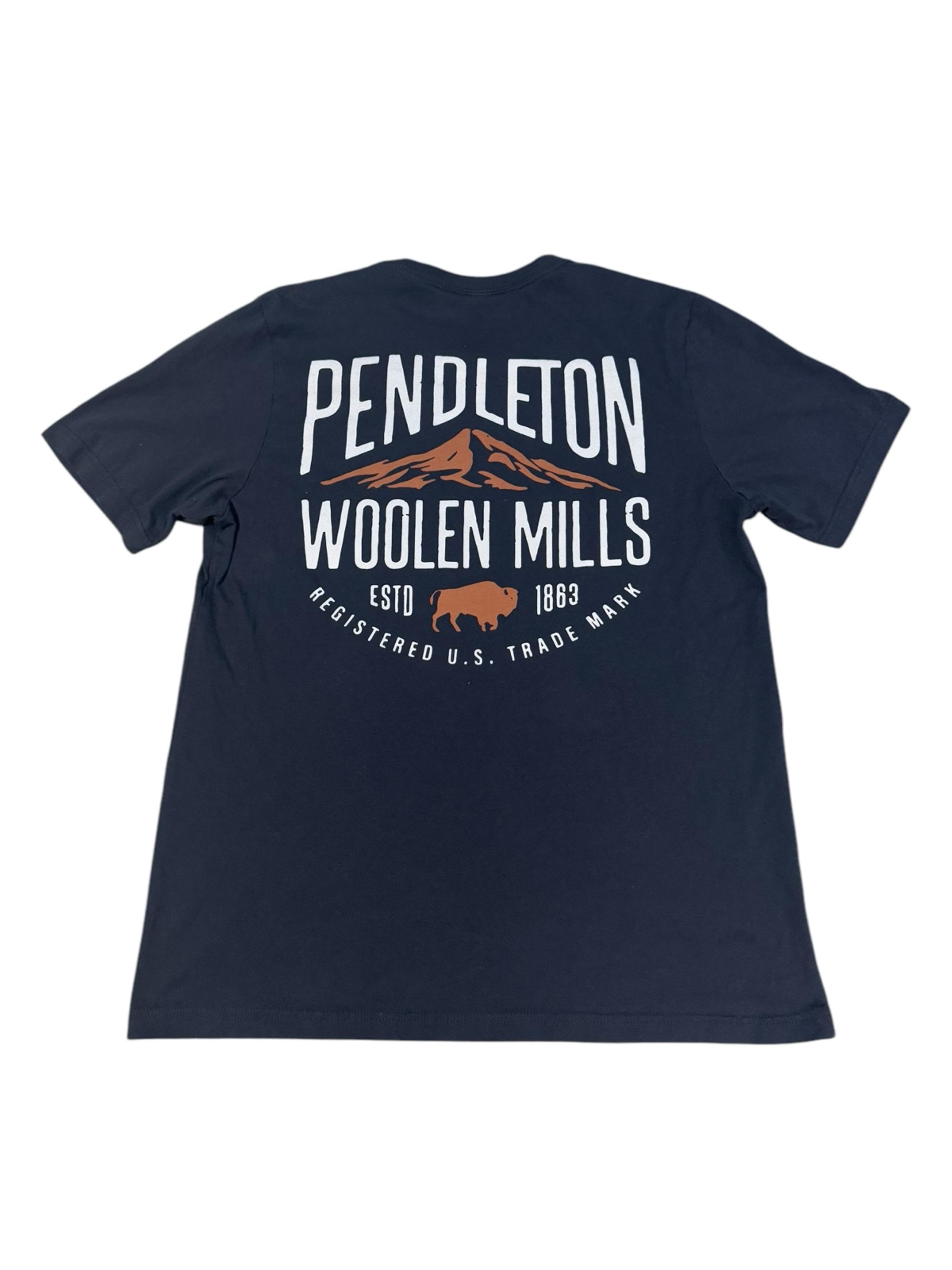Pendleton Woolen Mills Double Sided Shirt Mens XL Navy Blue Spellout