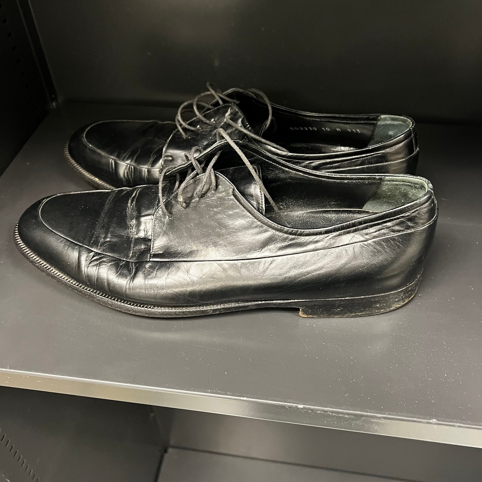 Bragano Italian Black Leather Lace Up Oxfords Size 10