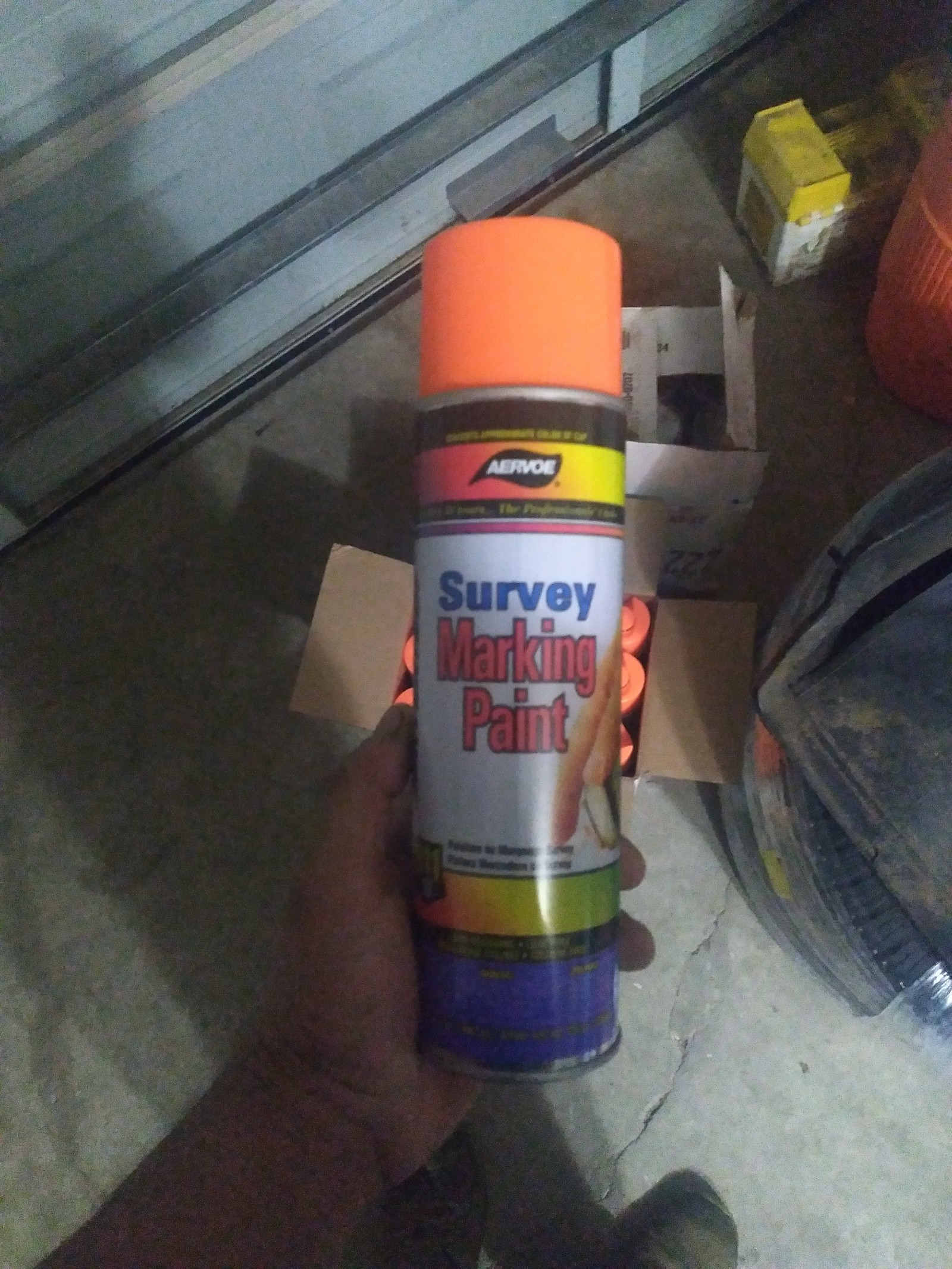 Aervoe survey marking paint orange