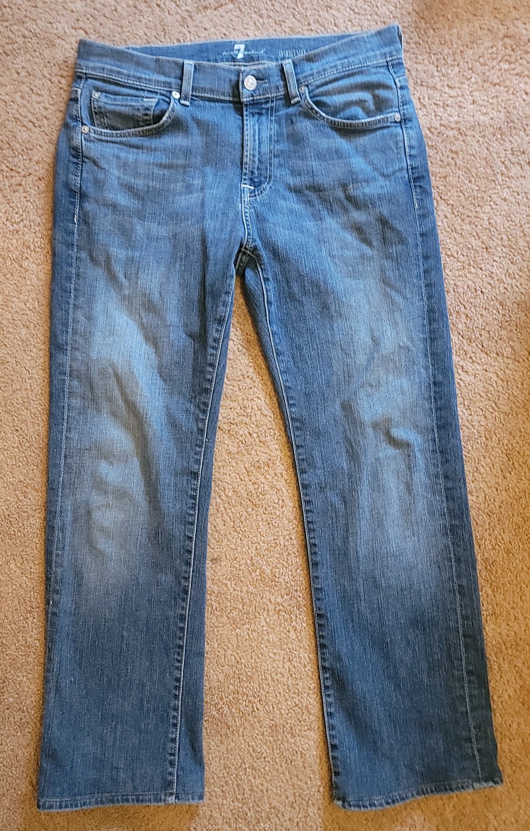 9090 King Logo Slub Denim Buggy Pants Size L straight leg 9090 King Logo Slub Denim Buggy Pants Size L straight leg