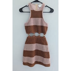 Alice McCall Stone Roses Mini Dress Womens Size 4 US Tea Rose Crochet Dress NWT