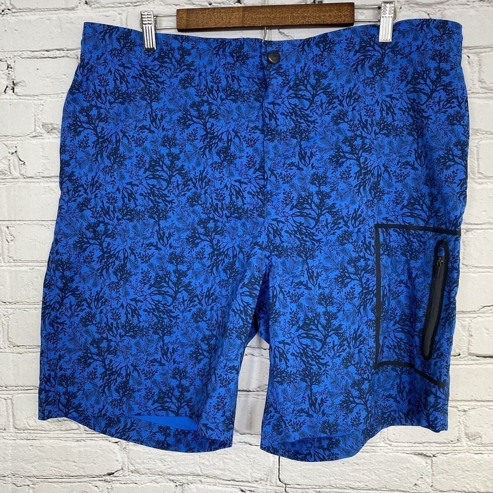 Mack Weldon Men's Boardshorts Size 37/38 Royal Blue Sea Algae Hybrid Swimming