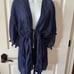 Vince Camuto navy blue cardigan swimsuit coverup large with fringe