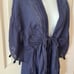 Vince Camuto navy blue cardigan swimsuit coverup large with fringe