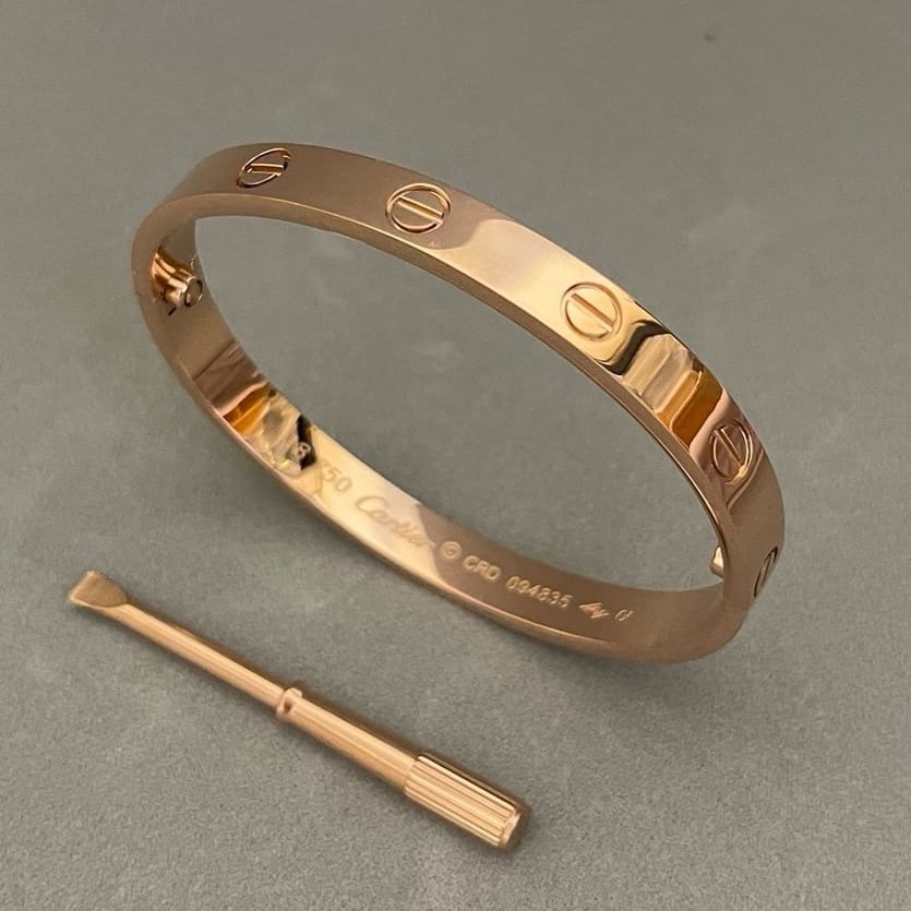 Size 21 love bracelet bangle rose gold