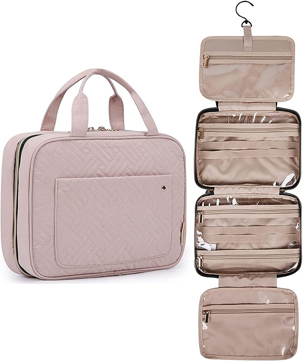Toiletry Bag Travel Bag with Hanging Hook, Water-resistant Makeup