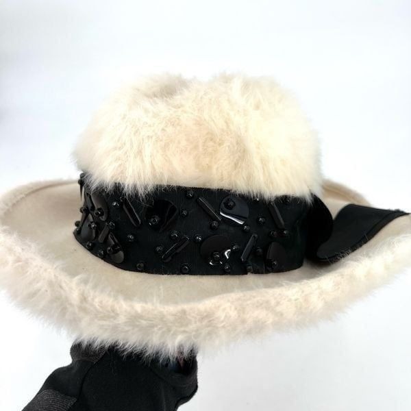 Vintage MR. John junior fur Sequin Hat Made in Italy small