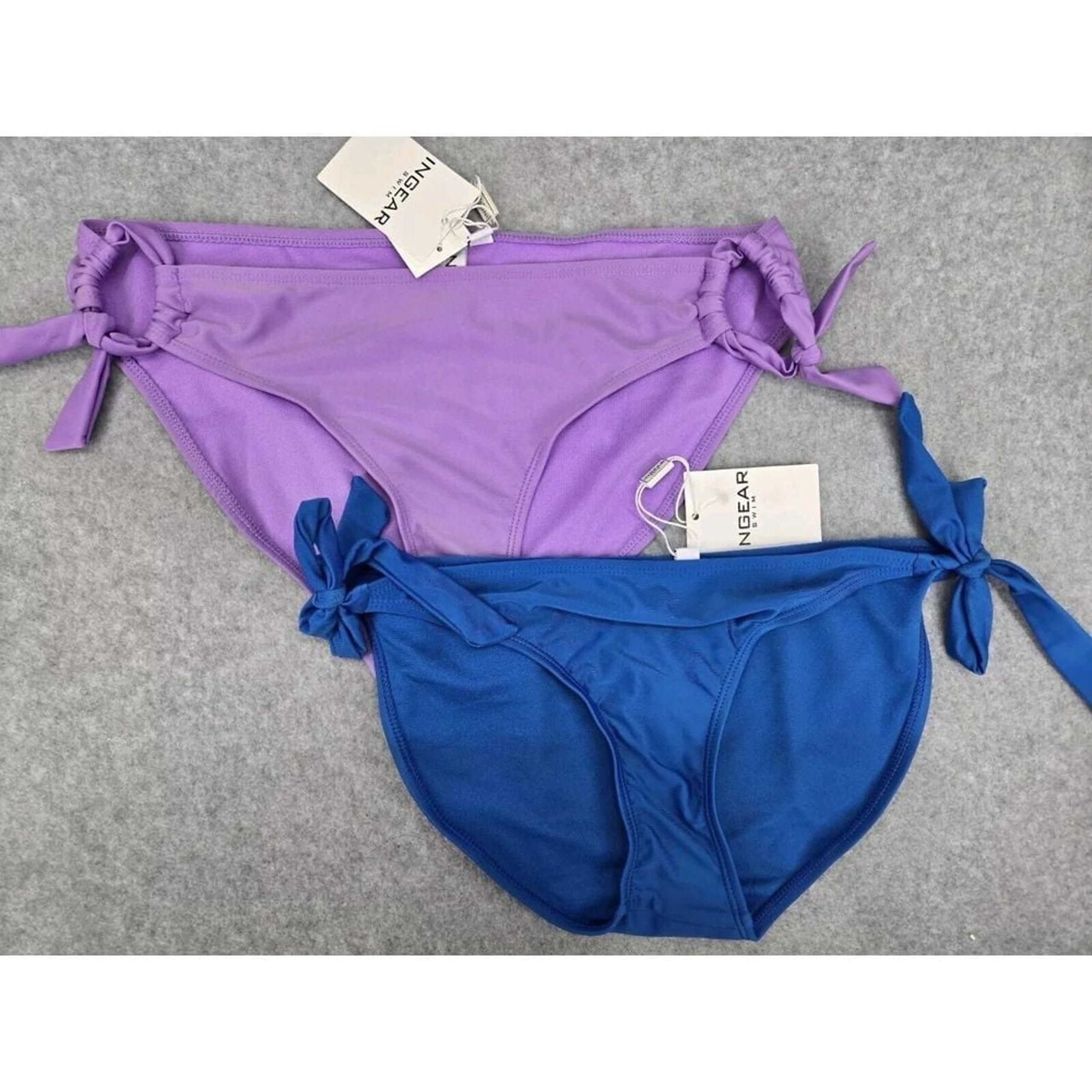 Nwt INGEAR SWIM Lot Of 2 Bikini Bottom Side Tie Size L Blue Purple